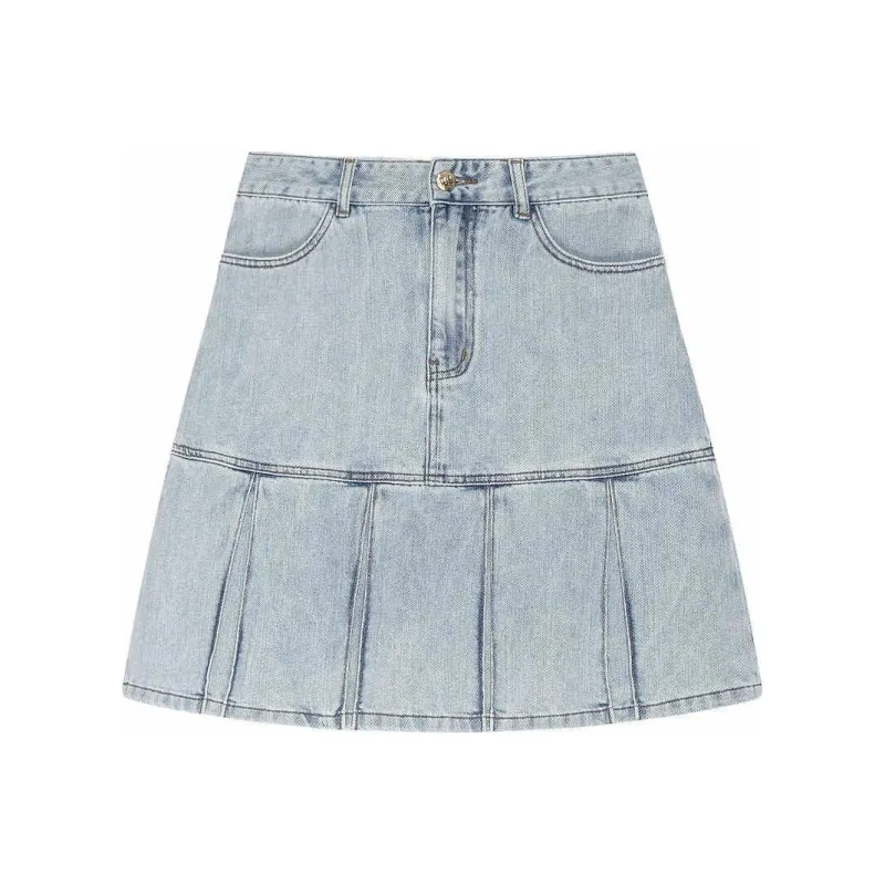 DKNY Denim Short Skirts Women's Light Denim Blue-0