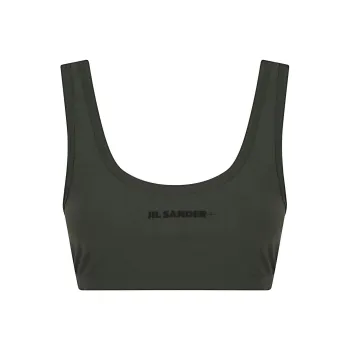 JIL SANDER + Logo Printed Sports Bra