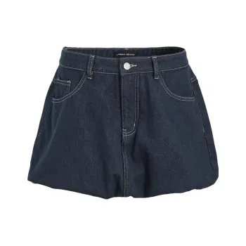 URBAN REVIVO Denim Short Skirts Women's Indigo