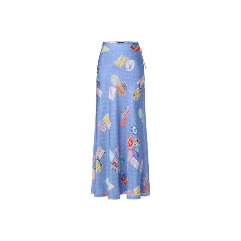 LOUIS VUITTON Mahina Patch Flared Maxi Skirt-0