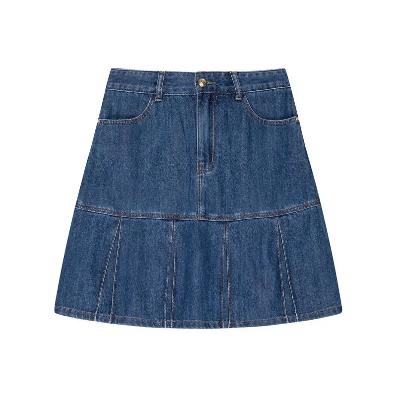 DKNY Denim Short Skirts Women's Medium Blue-0