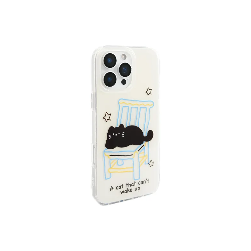 Wei Xin Acrylic Material Chair Black Cat Phone Cases Compatible With IPhone 16/15 Pro Max/Apple 13/14 Pro/Max-1