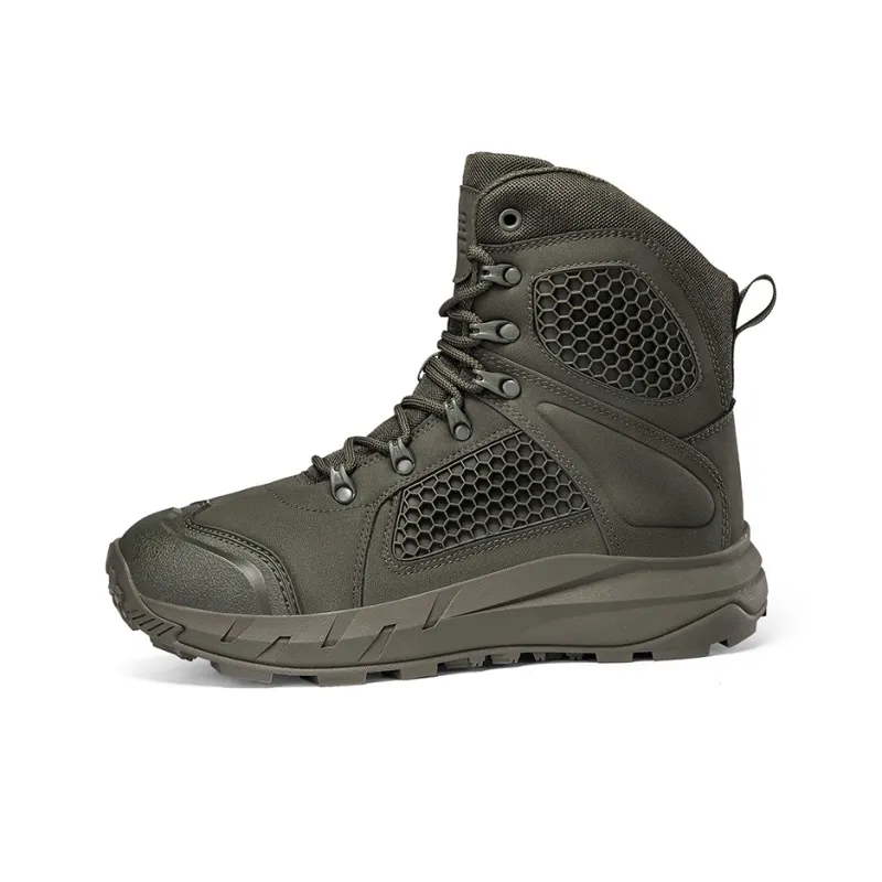 TELENT Slip Resistant Coverage High Top Hiking Shoes Men's Army Green-0