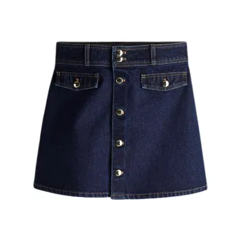 H&M Denim Short Skirts Women's Dark Blue