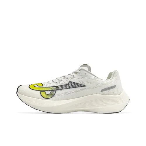 LOOP BURN Snake 1.0 Low Top Dual Air Cushion X Anti Twist Plate Running Shoes Unisex Immersed In Moonlight White