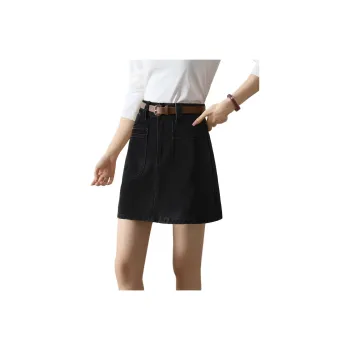 Mo Han Yi Mei Denim Short Skirts Women's Black