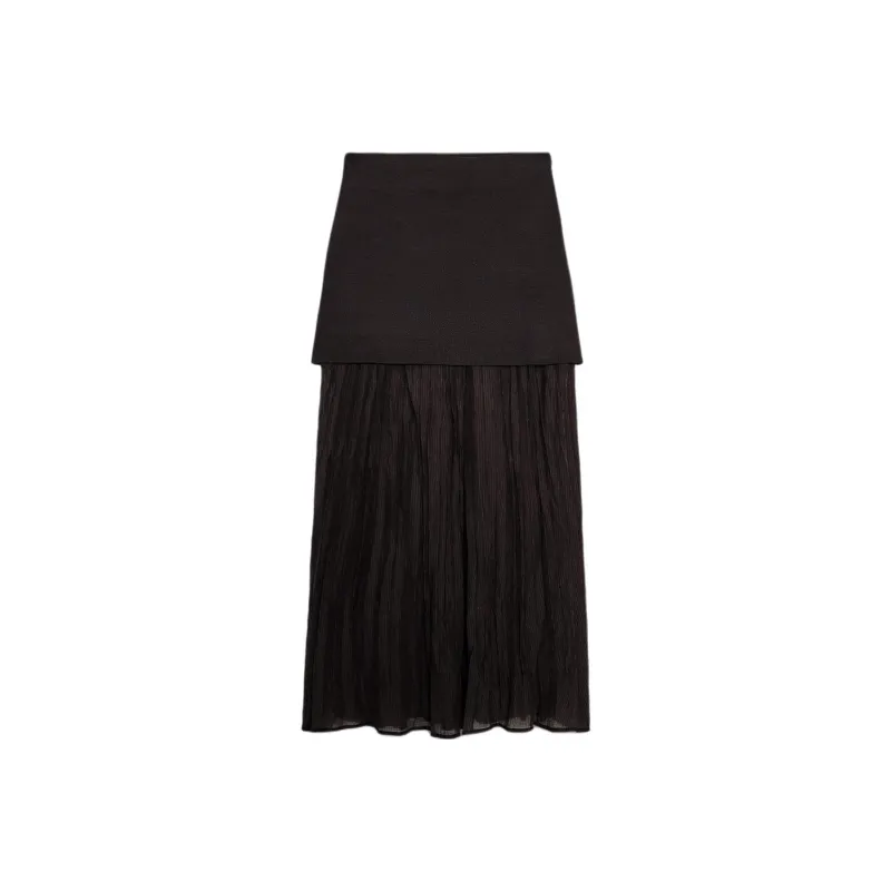 ZARA Casual Long Skirt Women's Brown-0