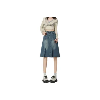 FOREVER 21 Denim Short Skirts Unisex Vintage Blue