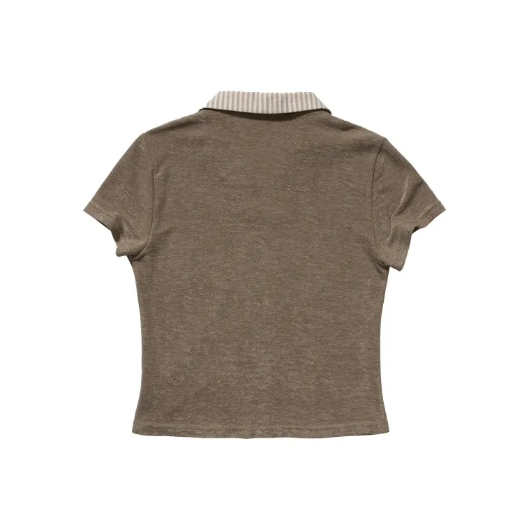 UNRETRO Polo Shirts Women's Light Coffee-1
