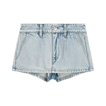 CALLED BACK Denim Shorts Women's Washed Blue