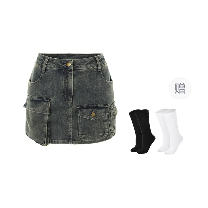 BSEVENI Denim Short Skirts Women's-5