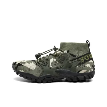 TELENT Coverage Slip Resistant Mid Top Hiking Shoes Men's Green Camouflage