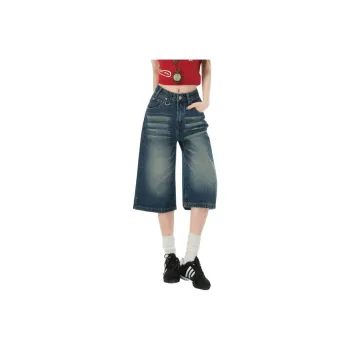 FAIRWHALE Denim Shorts Women's Vintage Blue