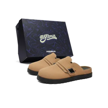 OUGLEMEN Quiet, Odor Resistant, Slip Resistant, Antibacterial Closed Toe Slippers Men's Box Included