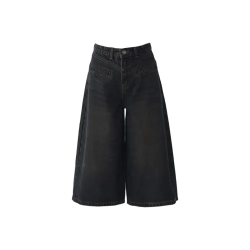 ZXZA Denim Shorts Women's Vintage Capri Pants