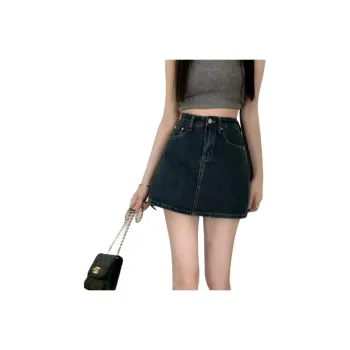 7 SEVFUN Denim Short Skirts Women's Blue