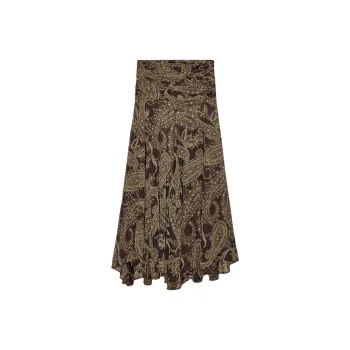 ZARA ZW Series Casual Long Skirt Women's Brown