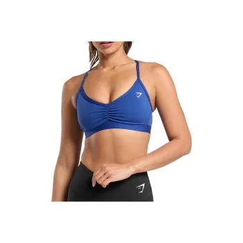GYMSHARK Ruched Strappy Sports Bra Sports Underwear Women's Blue