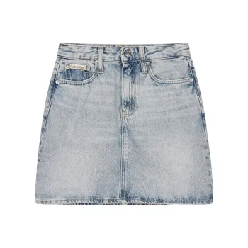 CALVIN KLEIN Denim Short Skirts Women's Light Blue