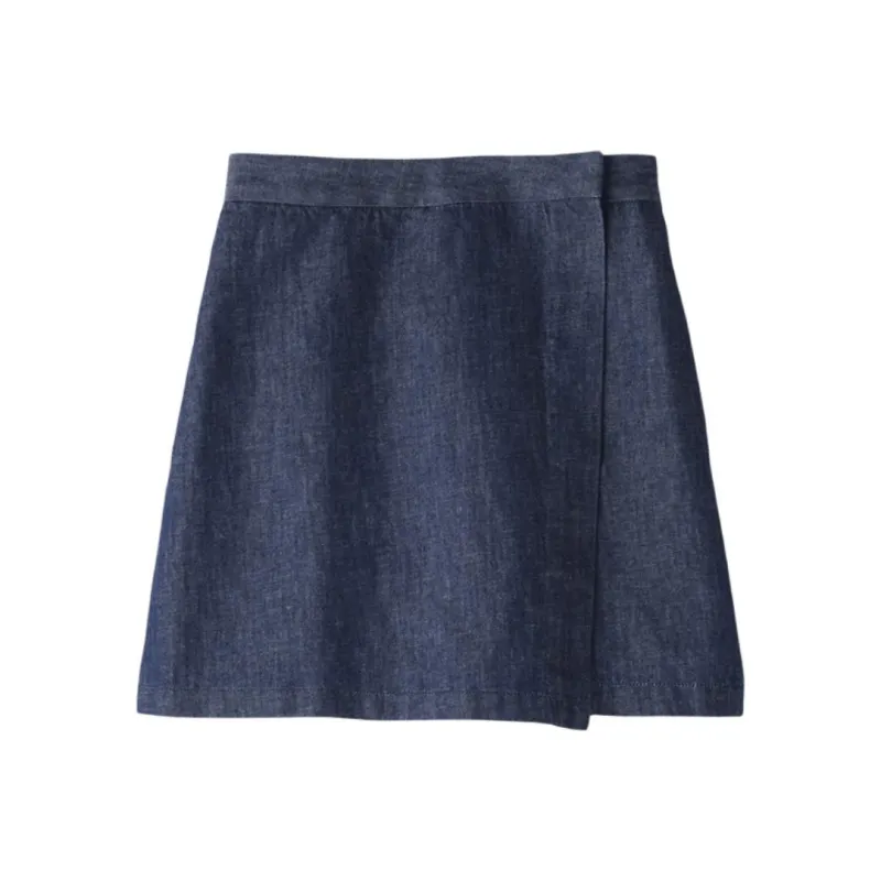 MUJI Denim Shorts Women's Navy Blue-0