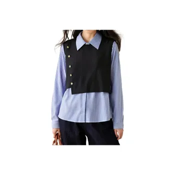 XIANSINIAO Shirts Women's Blue Black