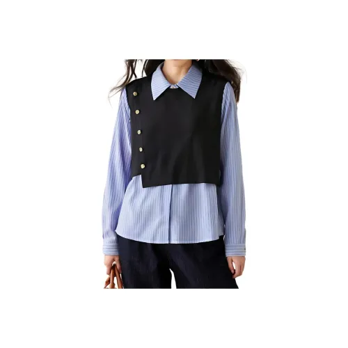 XIANSINIAO Shirts Women's Blue Black