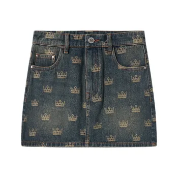 GF Ferré Denim Short Skirts Women's Blue Pattern