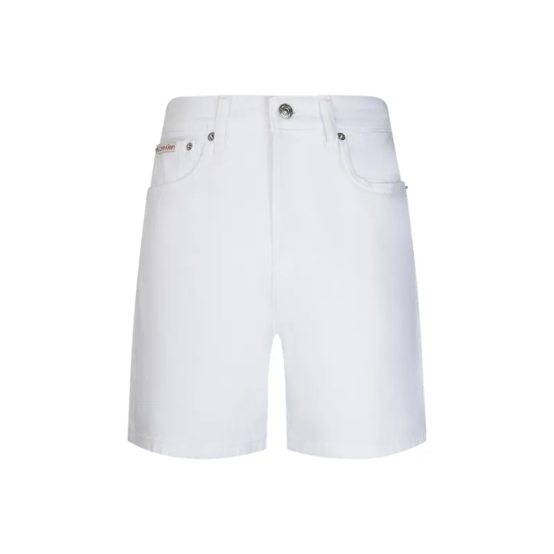 CALVIN KLEIN SS25 Denim Shorts Women's White Denim-0