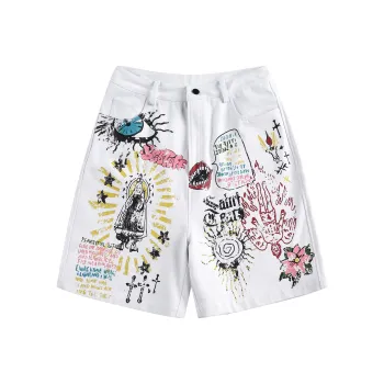 BEAR UNION Denim Shorts Unisex White