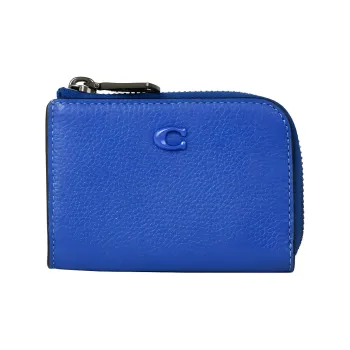 COACH Key Case Cow Leather Card Holder Key Pouch Mini Women's Dark Blue