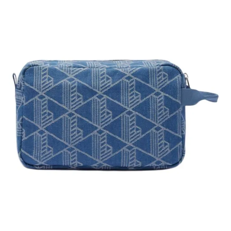 LACOSTE Cotton Toiletry Bag Unisex Blue-2