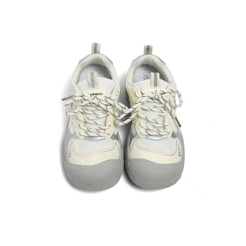 HUANQIU Shock Absorbers With Slip Resistant And Abrasion Resistant Properties Low Top Hiking Shoes Women's Beige Gray-4