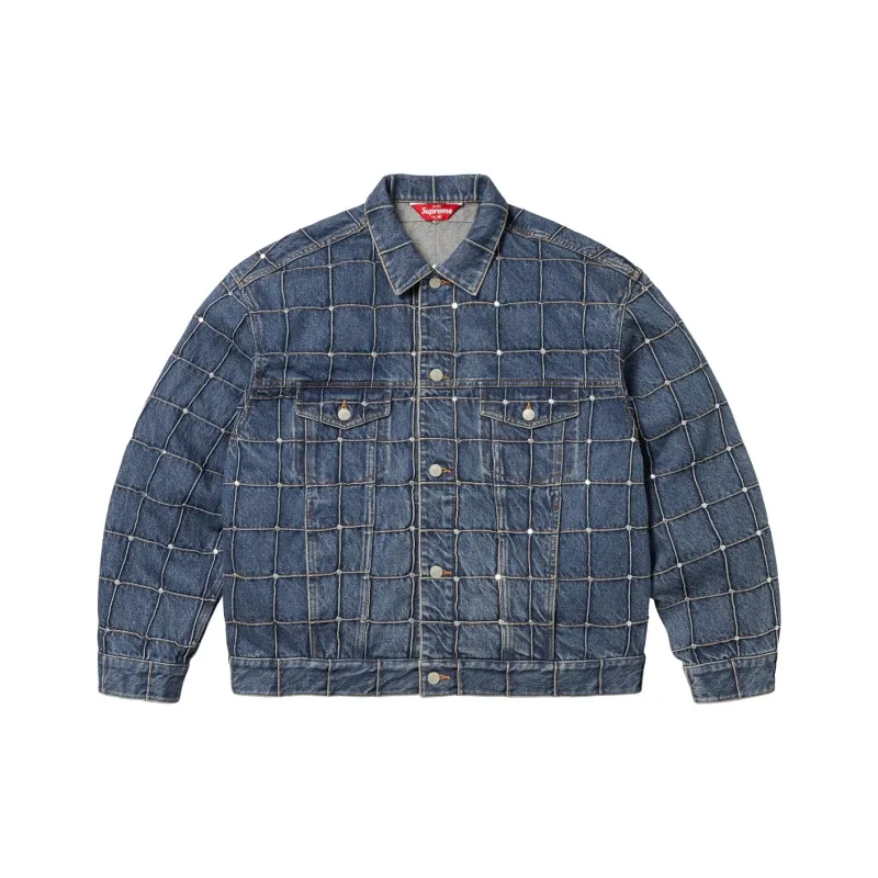 Supreme Studded Seam Denim Trucker Jacket-2