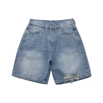 YUZHAOLIN Denim Shorts Unisex Blue
