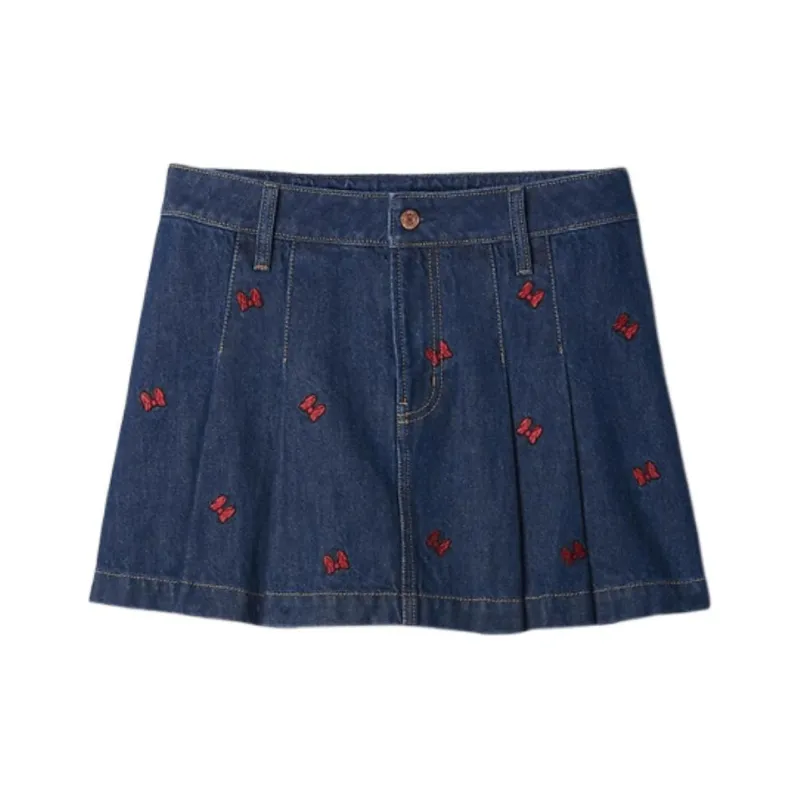Disney X GAP Disney Denim Short Skirts Women's Dark Blue-0