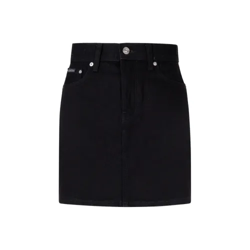 CALVIN KLEIN Denim Short Skirts Women's Denim Black