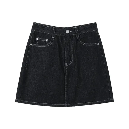 Fstudio Denim Short Skirts Women's Navy Blue