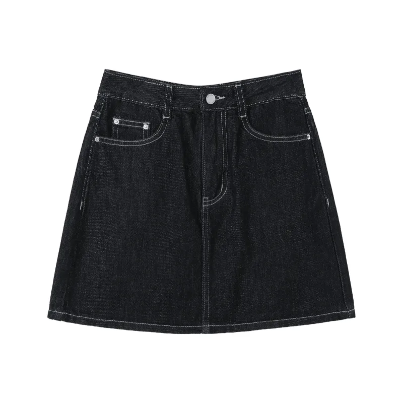 Fstudio Denim Short Skirts Women's Navy Blue-0