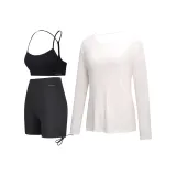 Clothing Set (White T-Shirt+Black Tank Top+Black Shorts)