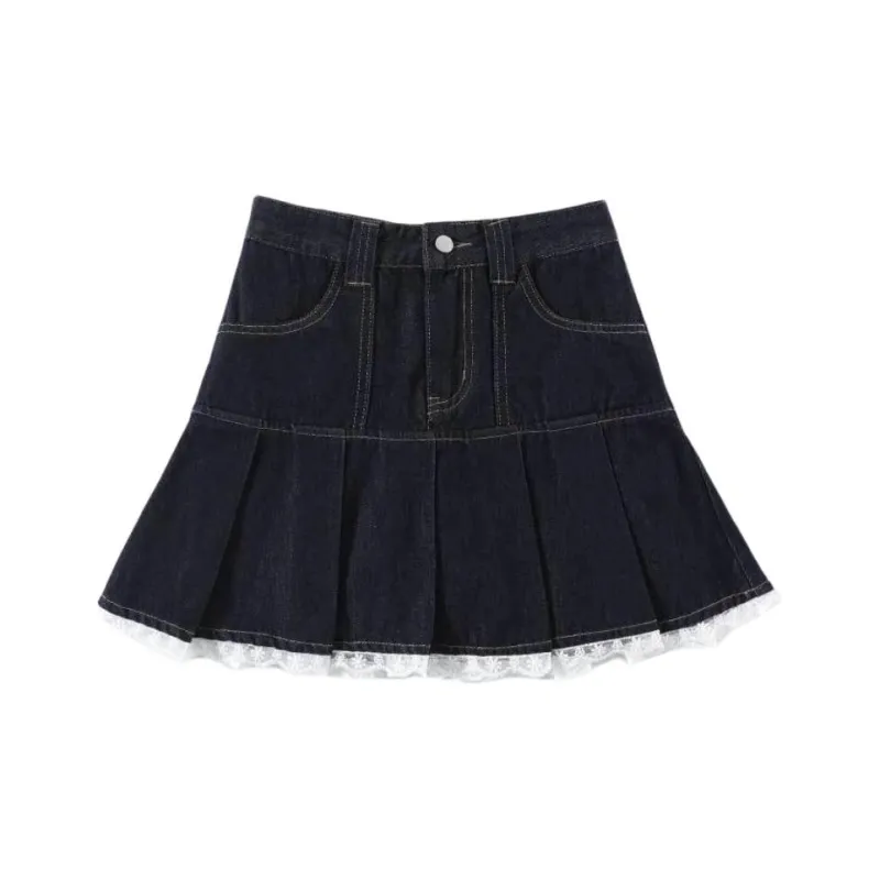 FAWENXIANGZI Denim Short Skirts Women's-0
