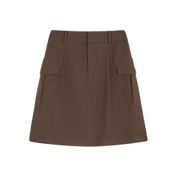 Mo Han Yi Mei Cargo Short Skirts Women's Coffee Brown