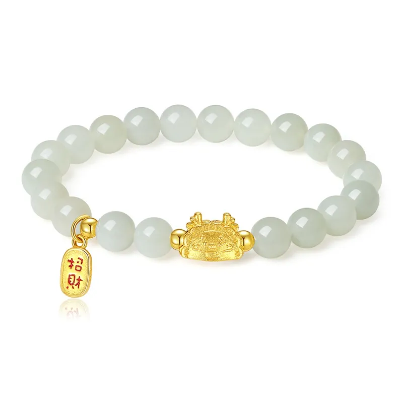 Andaozi Hetian Jade Bracelets Pale Greenish White Jade Women's-0