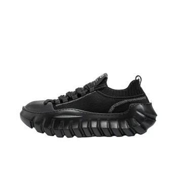 AMICNIEGD Breathable And Slip Resistant Low Top Chunky Sneakers Men's Black