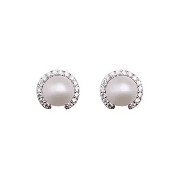 Old Qingyun Silver Building S990 Silver Stud Earrings Women's