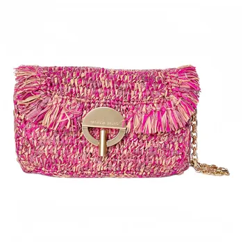 Vanessa Bruno Raffia Shoulder Bag Extra Mini Women's Pink