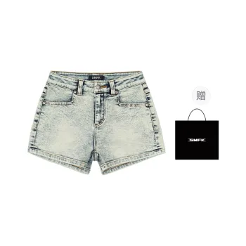 SMFK Denim Shorts Women's White Snowflake