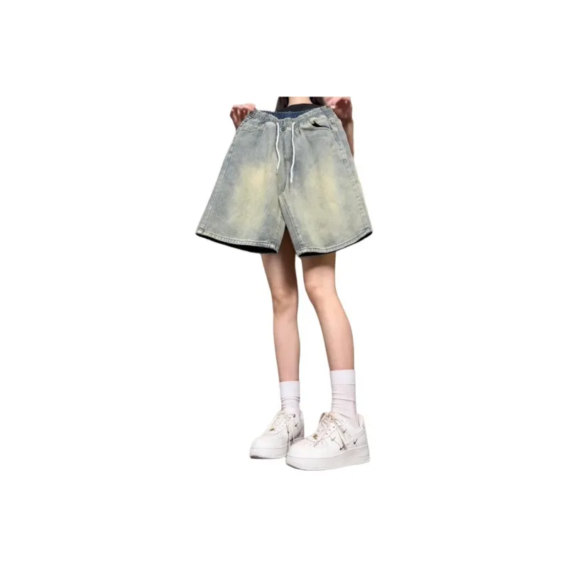 The New Age Family Denim Shorts Women's Yellow Mud-0