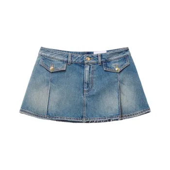 Alexander McQueen Denim Mini Skirt
