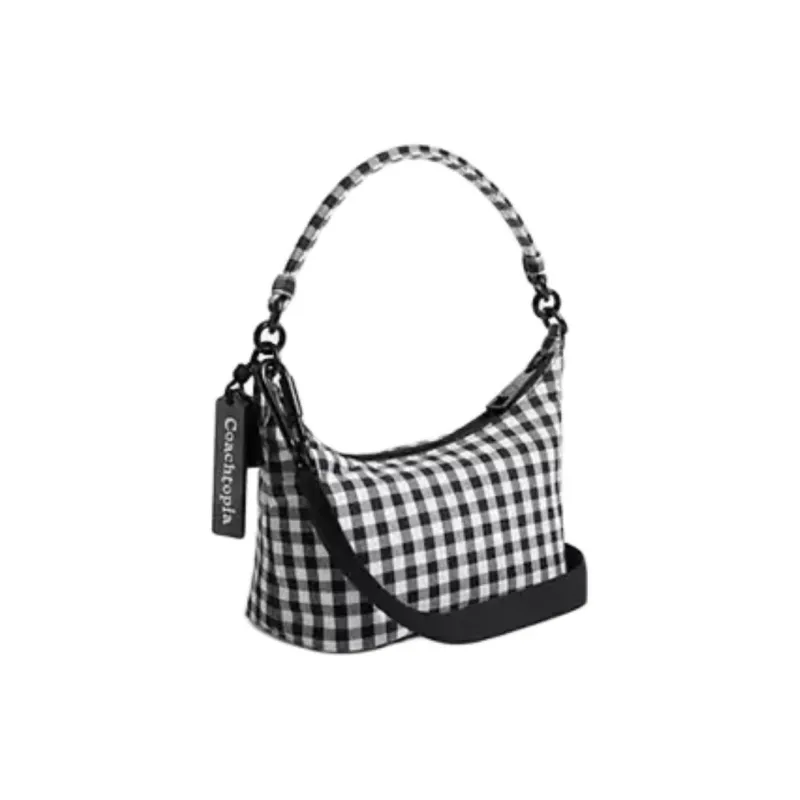 Coachtopia Loop Recycled PET Plastic Shoulder Bag, Crossbody Bag, Handbag Large Size Unisex Black & White-1