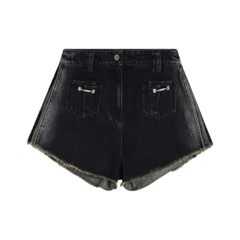 YJ1NGZYZJ Denim Shorts Women's Gradient